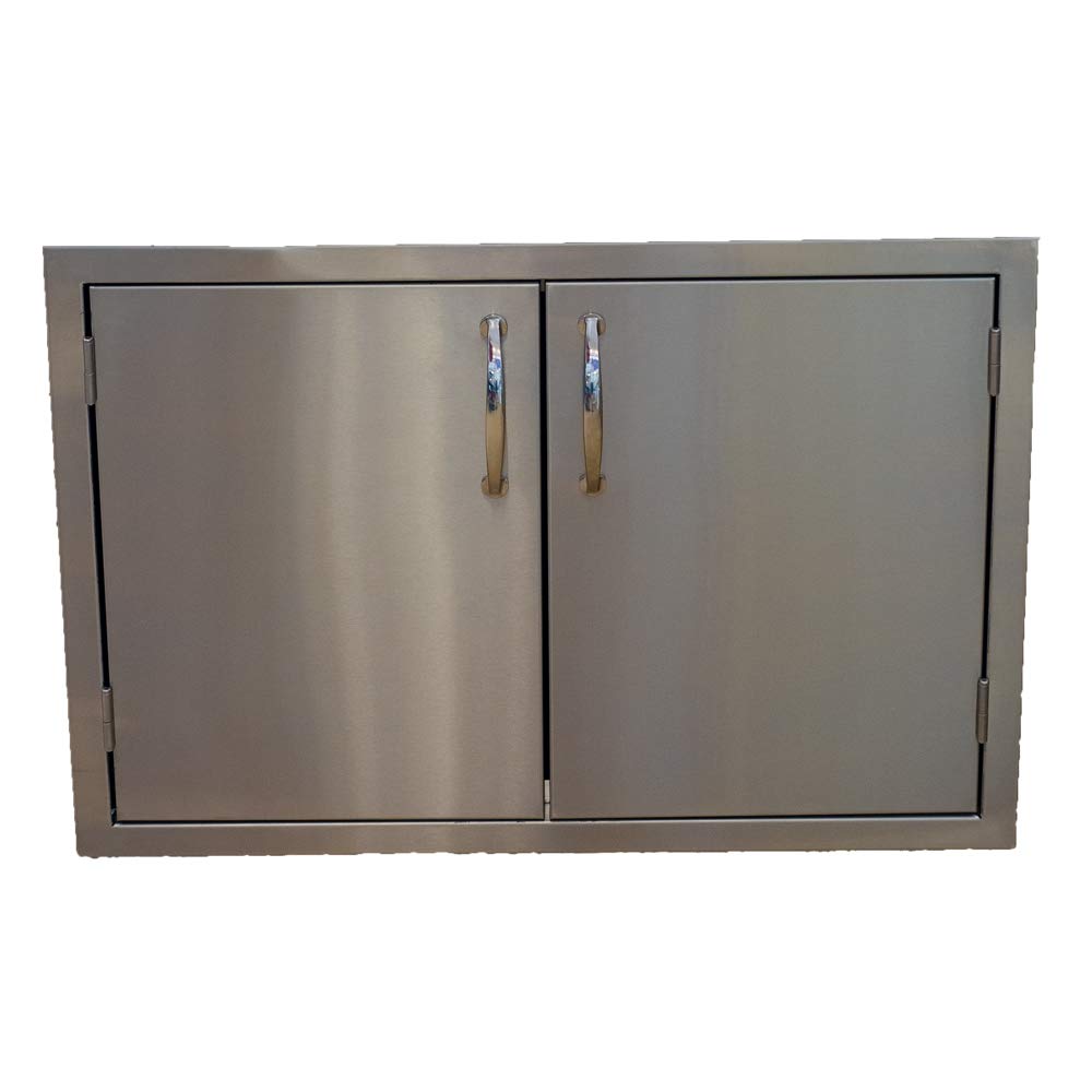 Lion Premium Grills 32 Inch L75000 Natural Gas Grill with USA Made 30 Inch Stainless Steel Double Door Package Lion Premium Grills