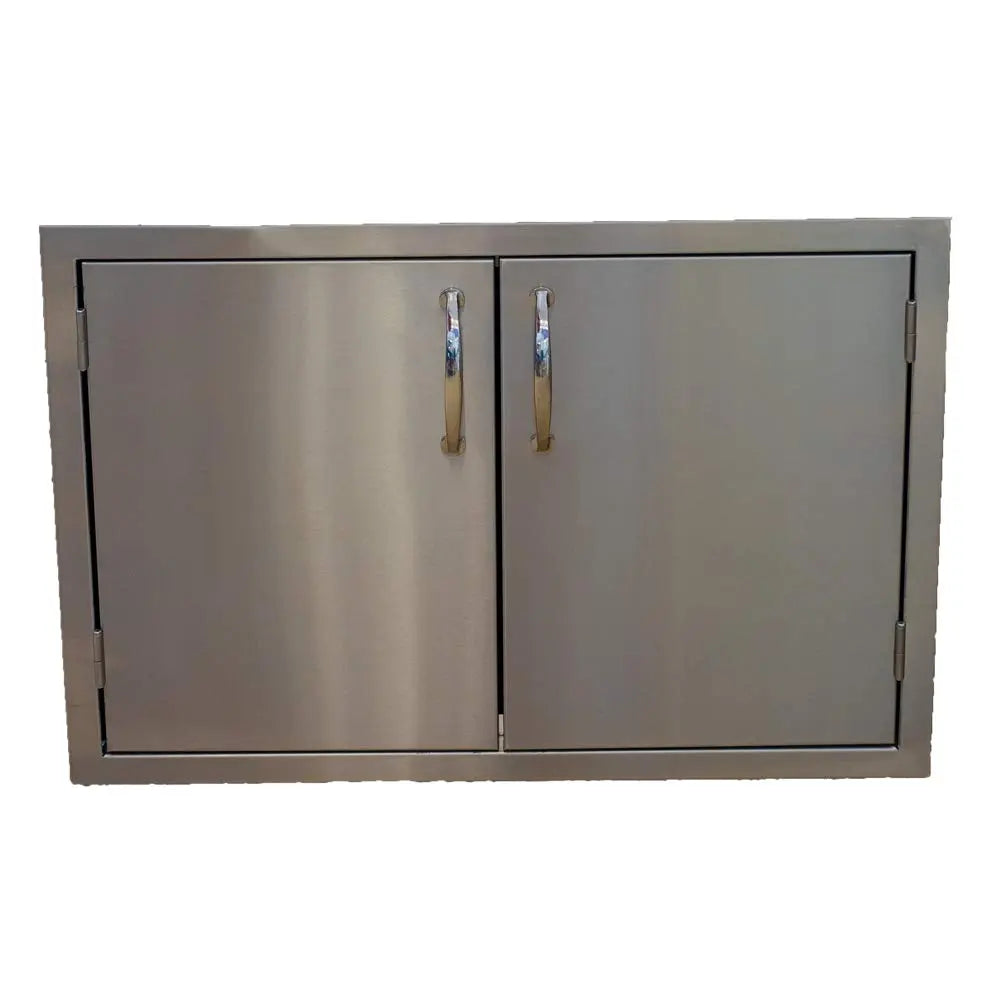 Lion Premium Grills 32 Inch L75000 Natural Gas Grill with USA Made 30 Inch Stainless Steel Double Door Package Lion Premium Grills