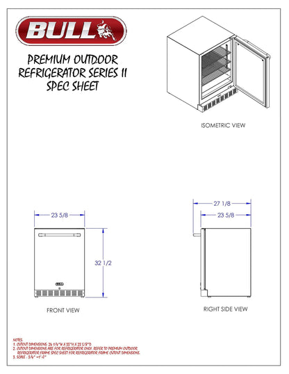 Bull Outdoor Products 13700 Series II Outdoor Refrigerator, Stainless Steel Bull Outdoor Products