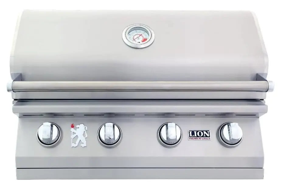 Lion Premium Grills L60000 Built In Liquid Propane BBQ Grill Package with Door Drawer Combo, Double Side Burner, Vertical Door, Bar Sink, and Refrigerator Lion Premium Grills