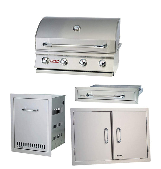 Bull Outdoor Outlaw 30 Inch Natural Gas Drop In Grill with Accessory Package Bull Outdoor Products