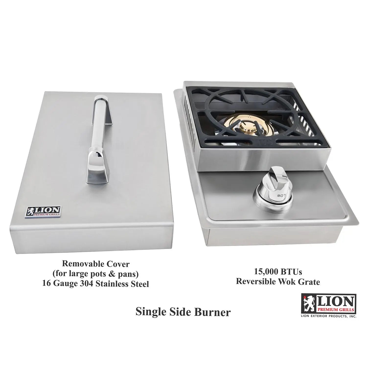 Lion Premium Grills L6247 Propane Gas Single Side Burner, 20-1/2 by 12-1/2-Inch Lion Premium Grills