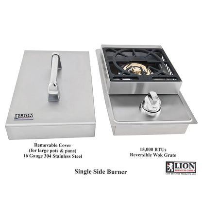 Lion Premium Grills L6247 Propane Gas Single Side Burner, 20-1/2 by 12-1/2-Inch Lion Premium Grills