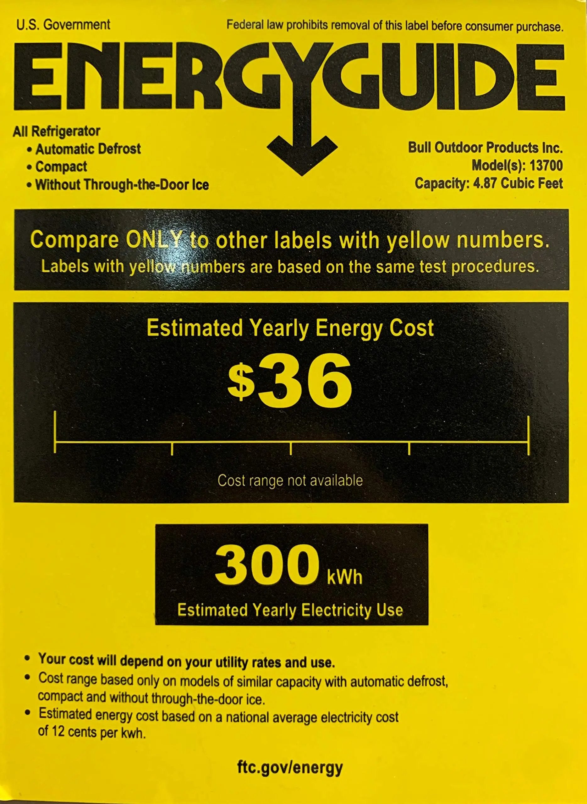 Bull Outdoor Products 13700 Series II Outdoor Refrigerator, Stainless Steel Bull Outdoor Products