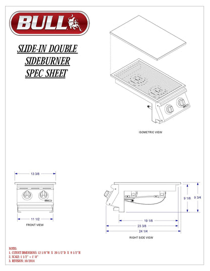 Bull Outdoor Products Slide-In Double Side Burner Front and Back Design Bull Outdoor Products