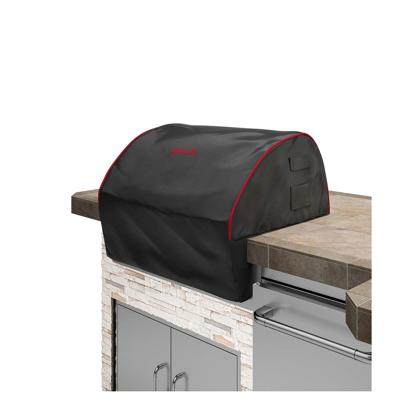 Bull Outdoor Products 72016 24" Steer Grill Head Cover, Black W/Red Piping Bull Outdoor Products