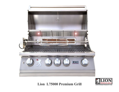 Lion Premium Grills 32 Inch L75000 Natural Gas Grill with USA Made 32 Inch Stainless Steel Door Drawer Combo Package Lion Premium Grills